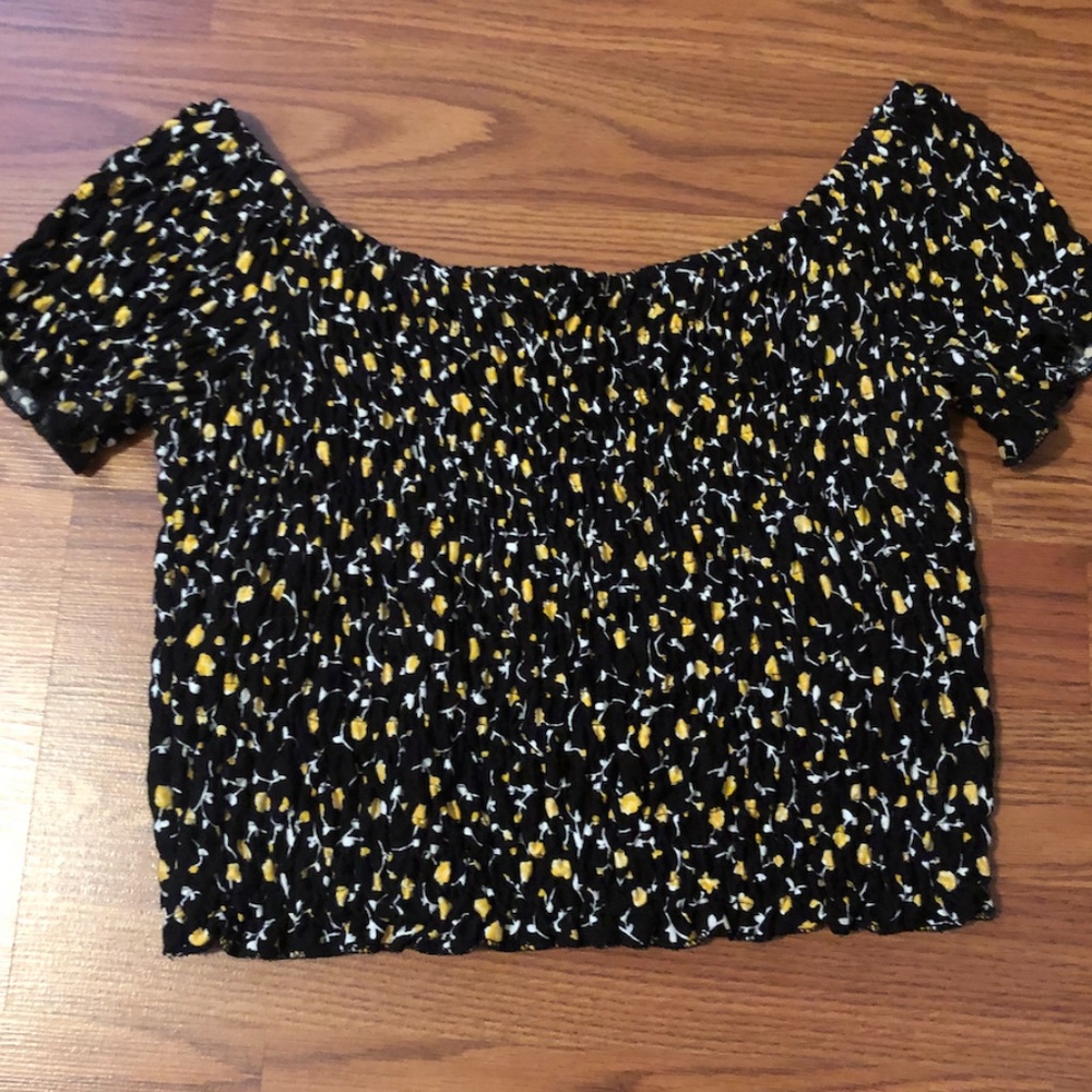 Topshop black and yellow smock shirt